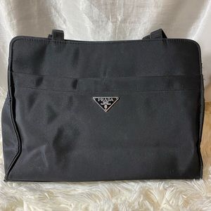 Prada Milano nylon shoulder bag black